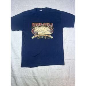 Nebraska Cornhusker State Graphic T-Shirt Navy Blue Short Sleeve Tee